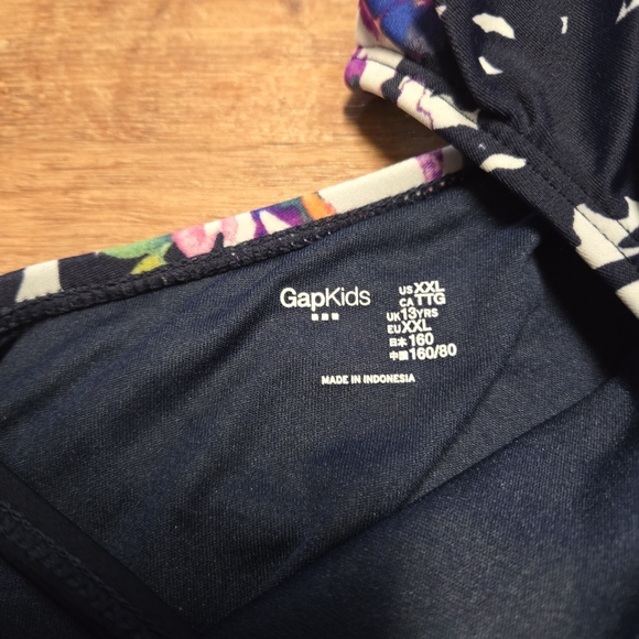 NWT! GAP Yellow and Purple One Piece Swimsuit Floral Design - Picture 3 of 5